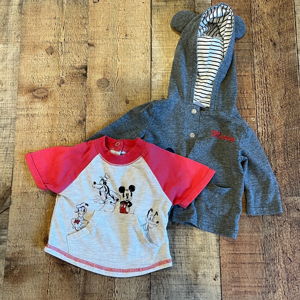 Disney Kids Set Hoodie and Top Mickey Mouse Goofy Cartoon Classic Disneyland